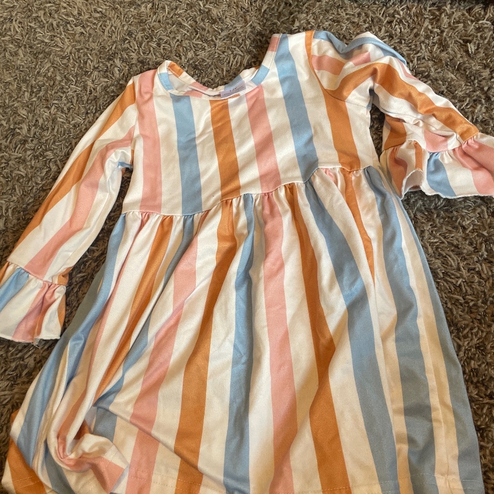 A baby girls  striped dress